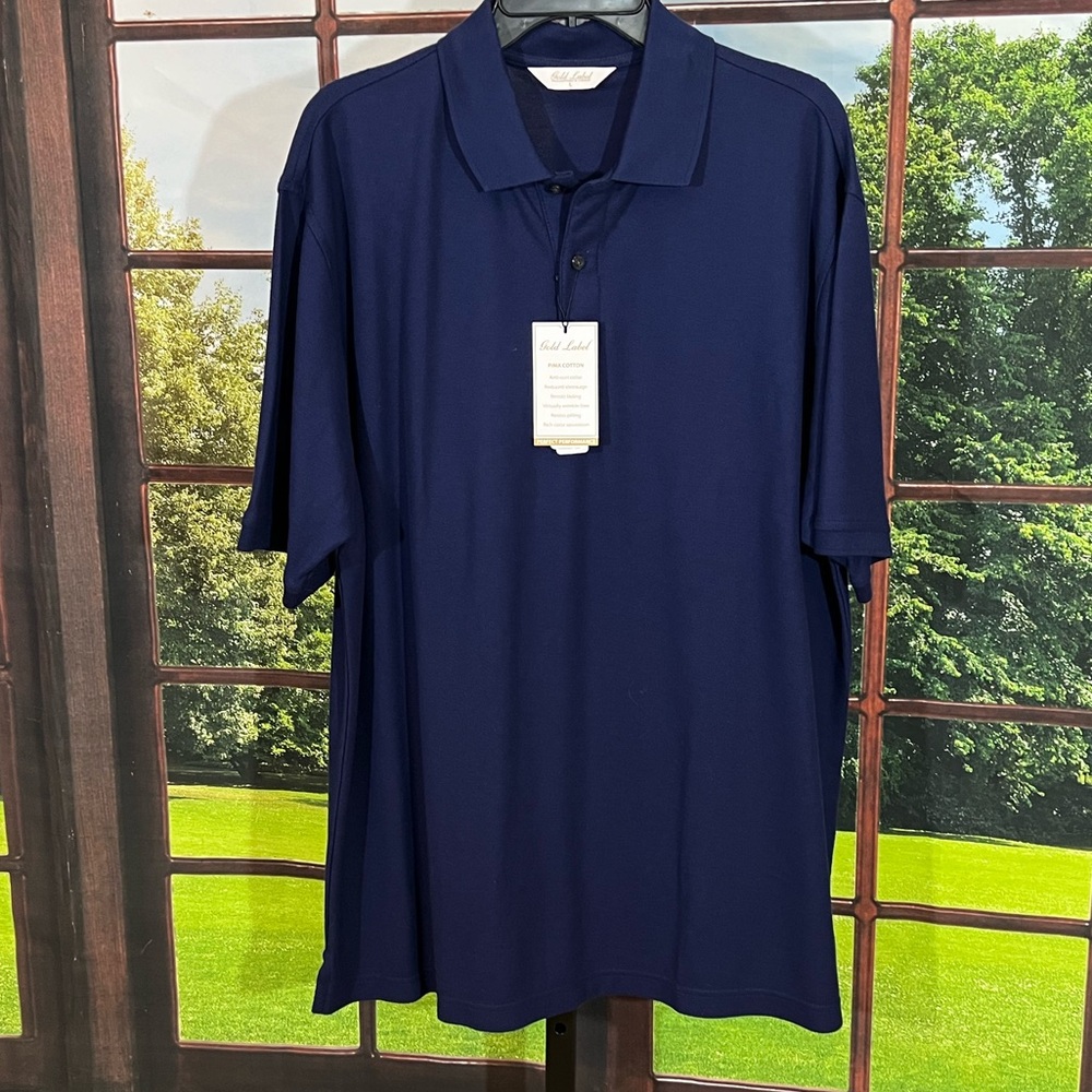 ☀️ Nwt Hold Label mens large navy blue polo shirt